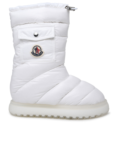Moncler Women's Gaia Logo Pocket Down Snow Boots In White