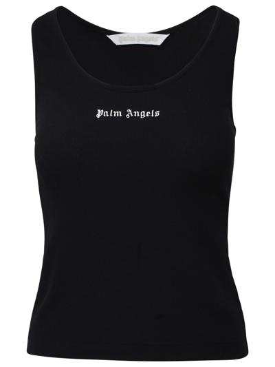 Palm Angels Top With Olympic Neckline In Black