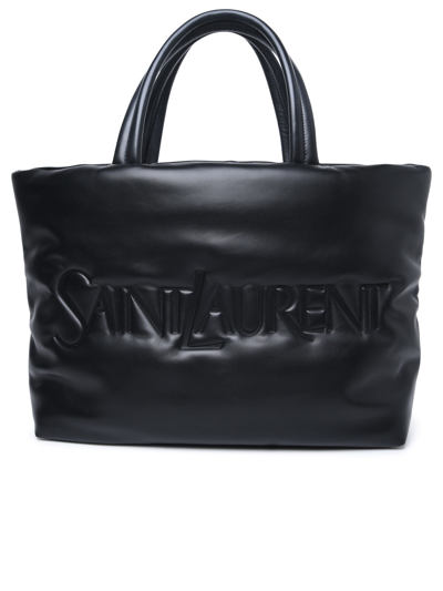 Saint Laurent Man Shopping Logo Scritta In Black