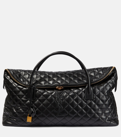 Saint Laurent Women Giant Leather Travel Bag In Black