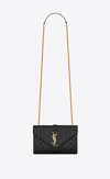 SAINT LAURENT SAINT LAURENT WOMEN SMALL ENVELOPE QUILTED GRAIN LEATHER BAG