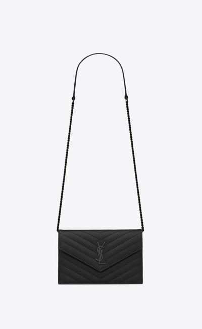 Saint Laurent Women Small Monogram Quilted Leather Bag In Black