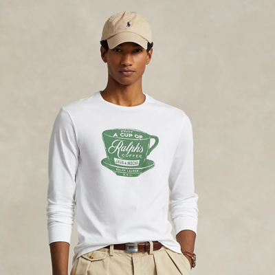 Ralph Lauren Custom Slim Fit Ralph's Coffee T-shirt In White