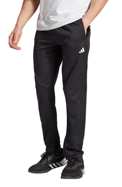 Adidas Originals Men's Game & Go Small Logo Training Moisture-wicking Open Hem Fleece Joggers In Black