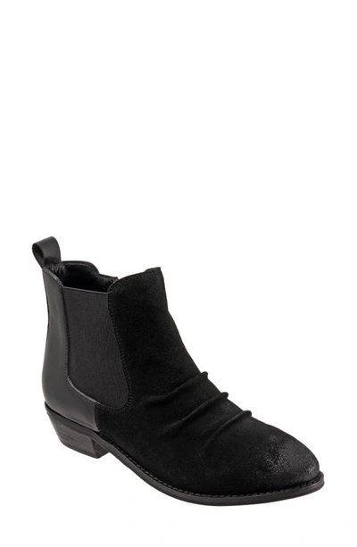 Softwalk Rockford Chelsea Boot In Black Suede