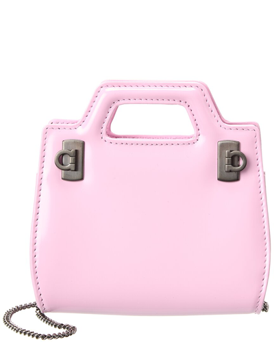 Ferragamo Wanda Leather Micro Bag In Pink