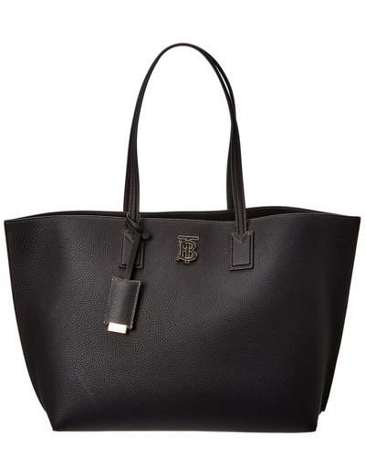 Burberry Logo-plaque Tote Bag In Black