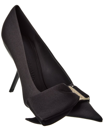 Ferragamo Erica X5 Satin Pump In Black