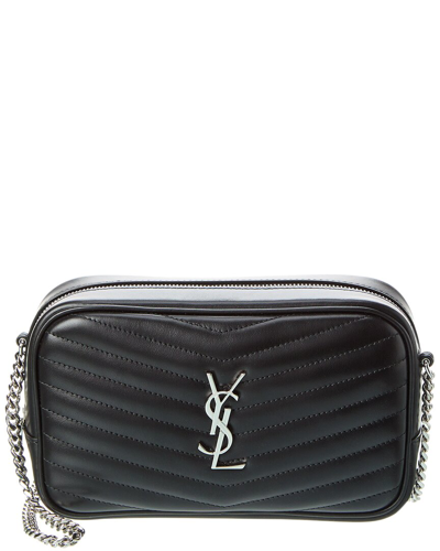 Saint Laurent Lou Mini Quilted Leather Camera Bag In Black