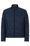 Hugo Boss Biker Jacket In Water-repellent Lightweight Fabric With Quilting In Dark Blue