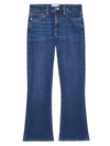 Frame Woman Le Crop Mini Boot Jeans In Dark Blue Denim In Quincy