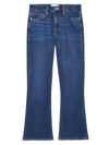 Frame Woman Le Crop Mini Boot Jeans In Dark Blue Denim In Majesty