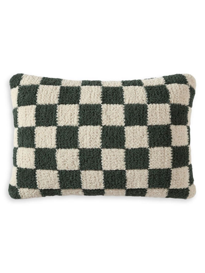 Sunday Citizen Checkerboard Decorative Pillow, 12" X 18" In Moss
