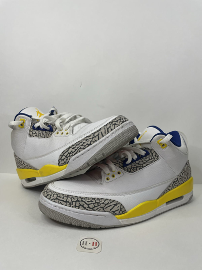 Pre-owned Jordan Brand Air Jordan 3 Retro Knicks Custom Shoes In White