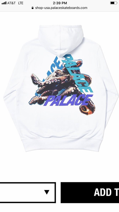 Pre-owned Hype X Palace Octo Hood Octopus Hoodie Large White