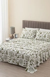Woven & Weft Turkish Cotton Holiday Print Sheet Set In Olive Branch Enchanted Woods