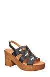 Bella Vita Strappy Platform Sandal In Black Leather