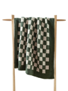Sunday Citizen Checkerboard Throw, 52" X 75" In Moss