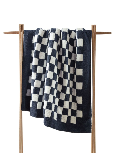 Sunday Citizen Checkerboard Throw, 52" X 75" In Midnight
