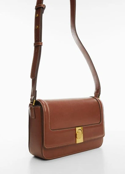 Mango Crossbody Bag With Flap Leather