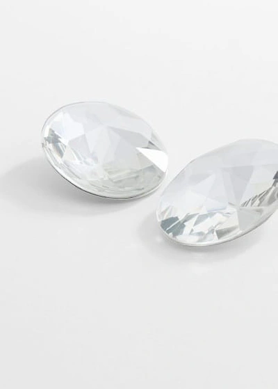 Mango Faceted Crystal Earrings Silver