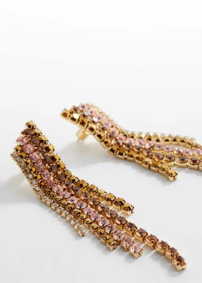 Mango Cascade Crystal Earrings Gold