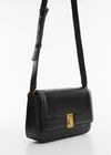 Mango Crossbody Bag With Flap Black In Black