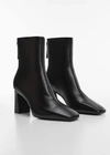 Mango Zipper Fastening Bootie Black In Black