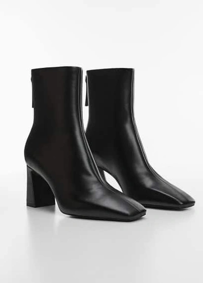 Mango Zipper Fastening Bootie Black