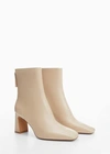 Mango Zipper Fastening Bootie Beige In Beige