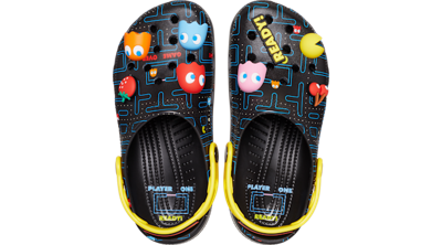 Crocs X Pac-man Classic Clog Shoes In Black/multi