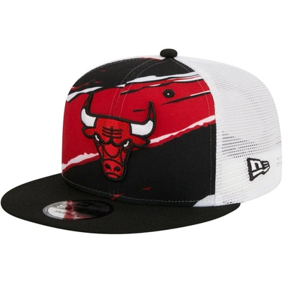 New Era Mens Chicago Bulls  Bulls A Frame Tear Trucker Snapback Cap In Black/red