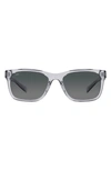 Costa Del Mar Tybee 55mm Gradient Polarized Rectangle Sunglasses In Shiny Light Crystal Gray