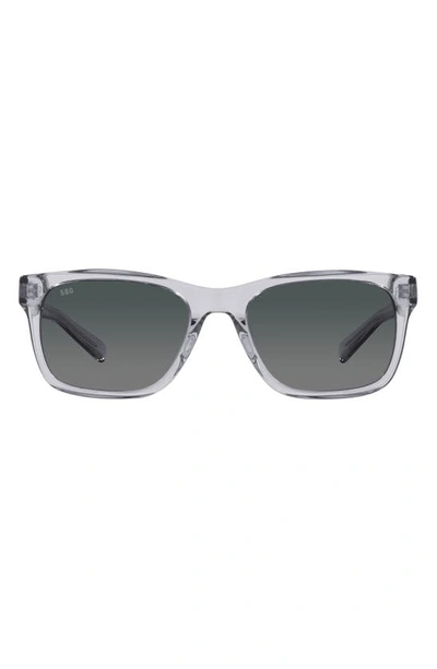Costa Del Mar Tybee 55mm Gradient Polarized Rectangle Sunglasses In Crystal