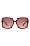Tiffany & Co 58mm Gradient Square Sunglasses In Dark Red