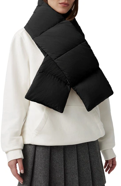 Canada Goose Quilted Padded Scarf In Black
