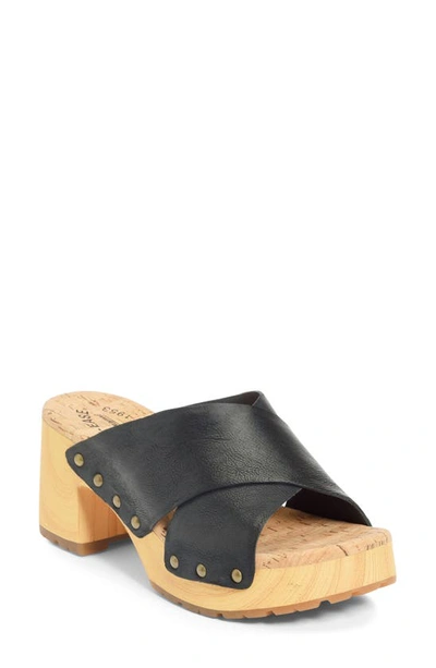 Kork-ease Tatum Slide Sandal In Black Leather