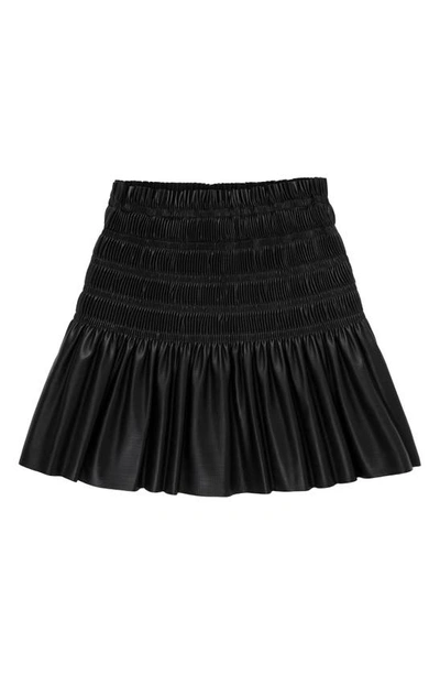 Habitual Girls' Pleated Faux Leather Skirt - Big Kid In Black