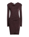 Kaos Woman Mini Dress Burgundy Size 10 Polyamide, Metallic Fiber, Elastane In Red