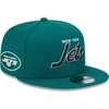 New Era Green New York Jets Main Script 9fifty Snapback Hat In Green