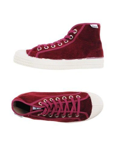 Novesta 20mm Corduroy High Top Sneakers, Bordeaux In Burgundy