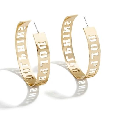 Wear By Erin Andrews X Baublebar Gold Chicago Bears Large Cutout Hoop Earrings In Gold-tone