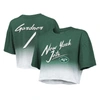 MAJESTIC MAJESTIC THREADS AHMAD SAUCE GARDNER GREEN/WHITE NEW YORK JETS DIP-DYE PLAYER NAME & NUMBER CROP TOP
