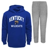 OUTERSTUFF TODDLER ROYAL/GRAY KENTUCKY WILDCATS PLAY-BY-PLAY PULLOVER FLEECE HOODIE & PANTS SET