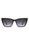 Quay Call The Shots 45mm Cat Eye Sunglasses In Black/ Smoke