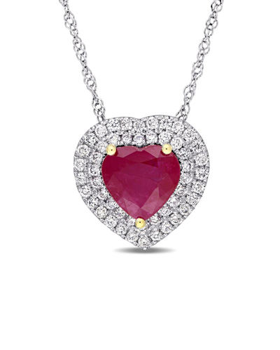 Rina Limor 14k 1.69 Ct. Tw. Diamond & Ruby Necklace