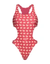 Moschino Woman One-piece Swimsuit Coral Size 6 Polyester, Elastane In Red