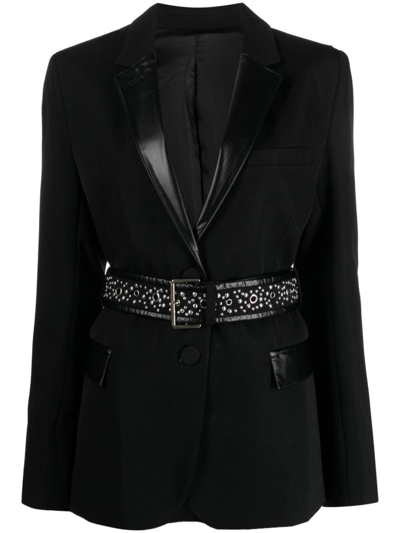 Paco Rabanne Wool-cotton Blazer In Nero