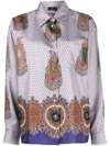 Etro Mix-print Pointed-collar Silk Shirt In Multicolore
