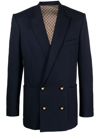 BALMAIN NAVY BLUE DOUBLE-BREASTED BLAZER